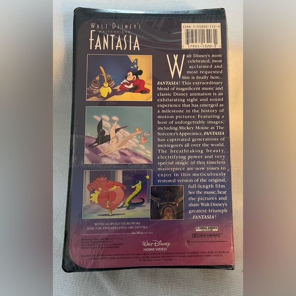 Vintage Fantasia VHS Movie, sealed in plastic NIB - Picture 2 of 5